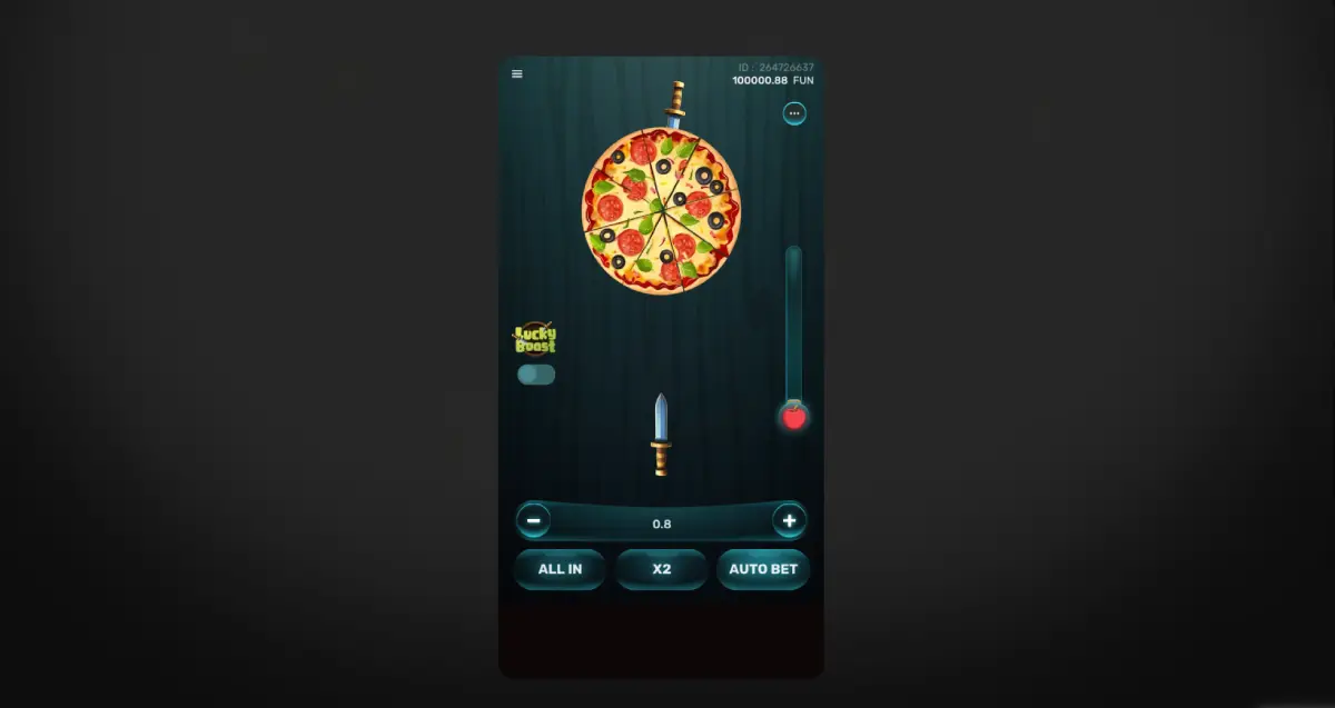Knife Drop in esecuzione nel browser su PC con gioco in denaro reale