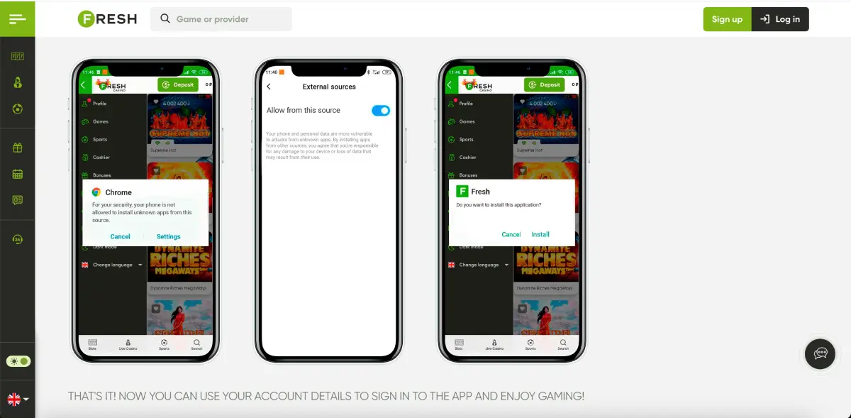 Scarica il gioco Knife Drop su Android dal sito ufficiale del casinò