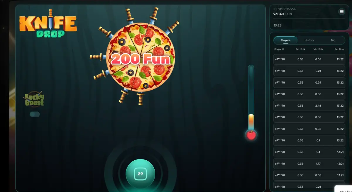 Gioco bonus attivato dopo 30 mele in Knife Drop