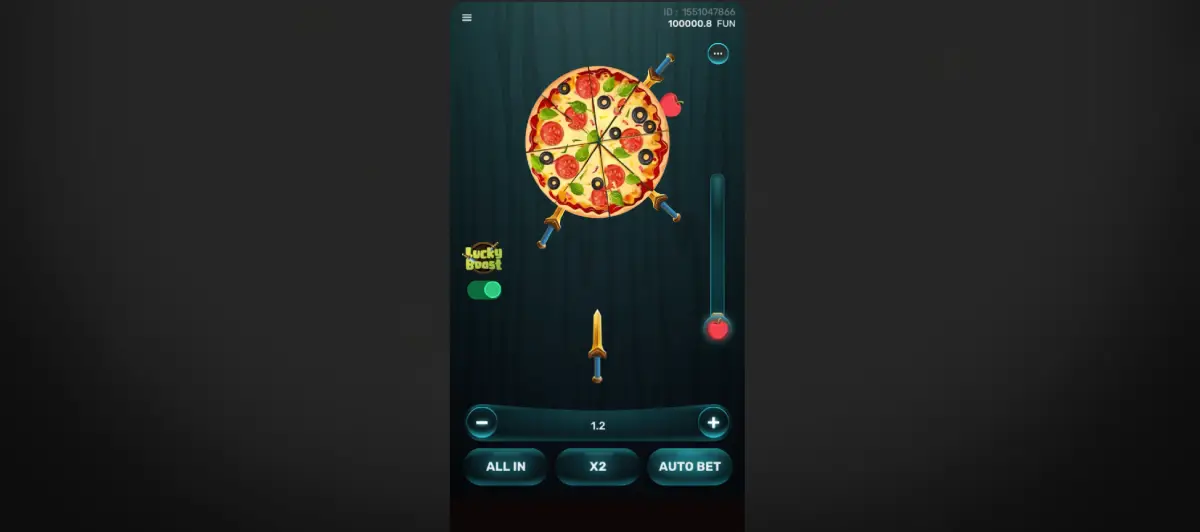 Arcade crash di Knife Drop con bersaglio rotante a forma di ciambella