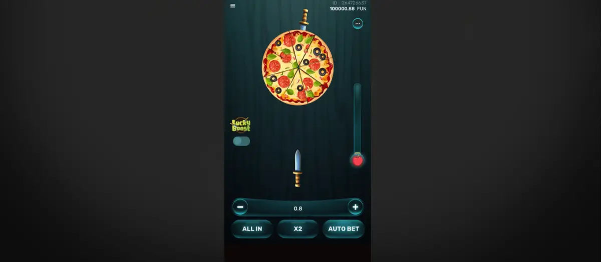 Interfaccia pulita di Knife Drop con distrazioni minime